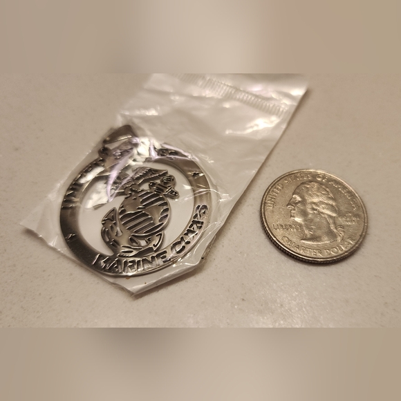 New stainless steel USMC Marine corps signet necklace 24" - Picture 5 of 5